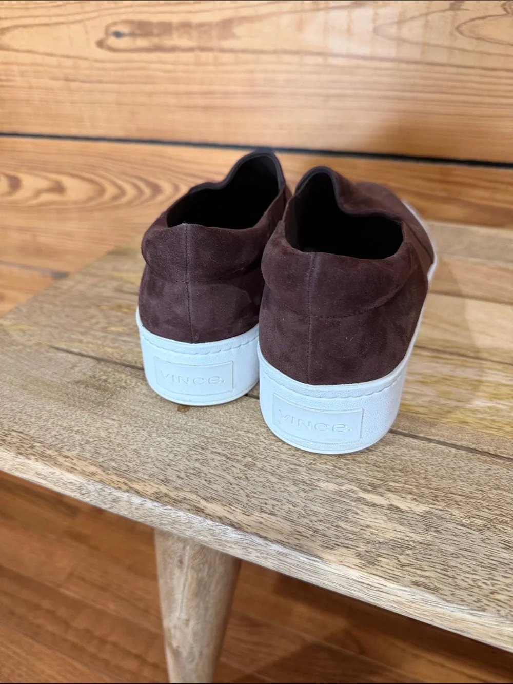 Like new Vince Platform Suede Slip-On Suede Sneakers in Dark Brown